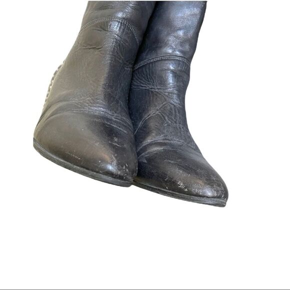 HENDRY’S SABRINA SHOES by LA VALLEE Leather Tall Boots Heel Black 11 - Picture 7 of 12
